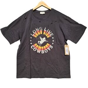 Refined Canvas‎ MWT Men's Long Live Cowboys Graphic T Shirt Distressed Size L